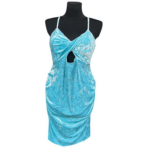 Abito Al Ginocchio Corto Elegante Comodo Blu Taglia 42 - Foto 1