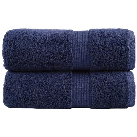 Asciugamani Ospiti SOLUND 2 pz Blu Navy 30x50 cm 600gsm - Foto 1