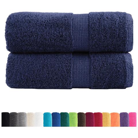 Asciugamani Ospiti SOLUND 2 pz Blu Navy 30x50 cm 600gsm - Foto 2