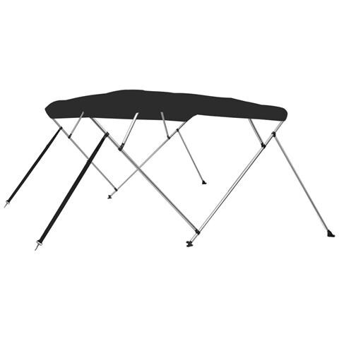 Bimini di Prua con Tendalino 4 Archi Nero 243x210x137 cm - Foto 1