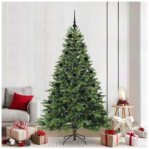 Albero di Natale artificiale con 300 LED Verde 210 cm PE e PVC - Foto 2
