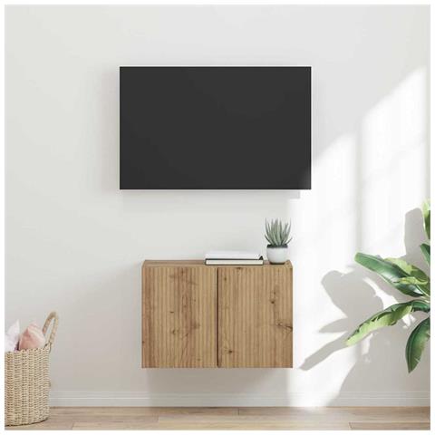 Mobile TV da parete Rovere artigianale 59,5 x 31 x 40 cm - Foto 2