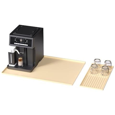 Set Tappetino Multifunzionale In Silicone Per Macchina Da Caffè - Protezione Piano Di Lavoro Con Vassoio, 61x40.5x1.1cm Beige - Foto 1