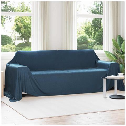 Coperte da Pile 6 pcs Blu navy 350 x 270 cm Panno - Foto 2