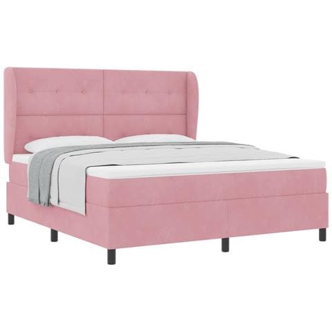 Letto a molle con materasso Rosa 200 x 180 cm Poliestere - Foto 1