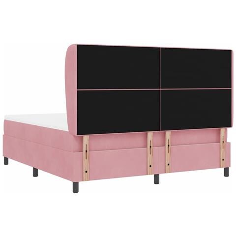 Letto a molle con materasso Rosa 200 x 180 cm Poliestere - Foto 9