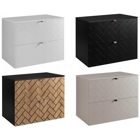 | Mobiletto 80 cm - Marron Mat - Mobili da bagno - Mobiletti - Piano di lavoro nero - Foto 2