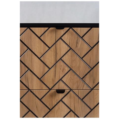 | Mobiletto 80 cm - Marron Mat - Mobili da bagno - Mobiletti - Piano di lavoro nero - Foto 9