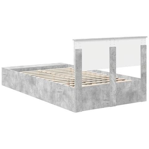 Struttura del letto con lo scaffale Grigio cemento 135 x 190 cm - Foto 9