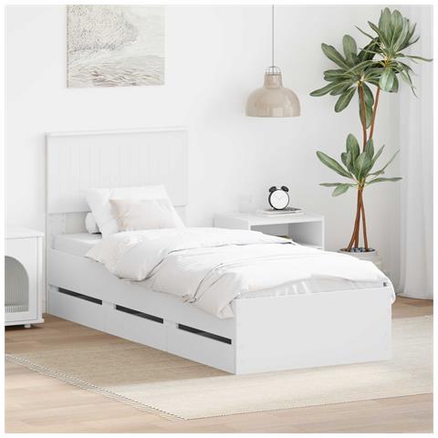 Struttura del letto Bianco 75 x 190 cm Legno Ingegnerizzato - Foto 2