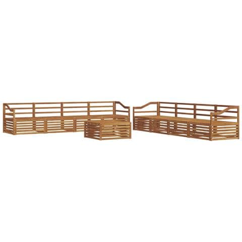 Set di divani da esterno 9 pcs Naturale - Foto 1