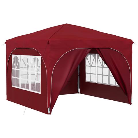 Tenda per feste a pop-up 290 x 290 x 245 cm Borgogna - Foto 1