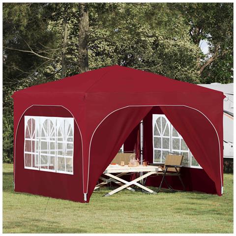 Tenda per feste a pop-up 290 x 290 x 245 cm Borgogna - Foto 2