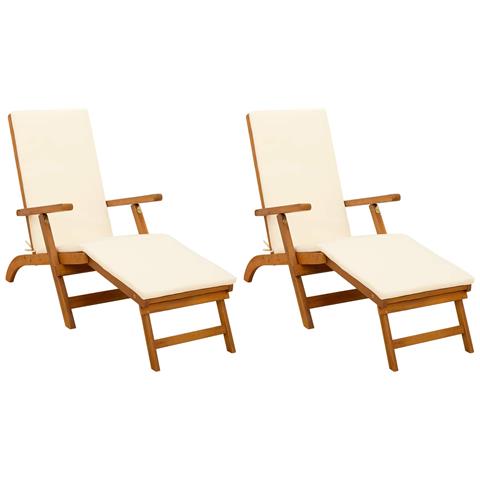 Lettino prendisole reclinabile e pieghevole 2 pcs - Foto 1