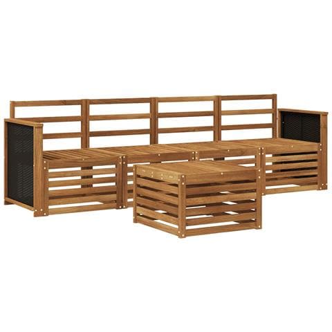 Set di divani da esterno 5 pcs Naturale - Foto 1