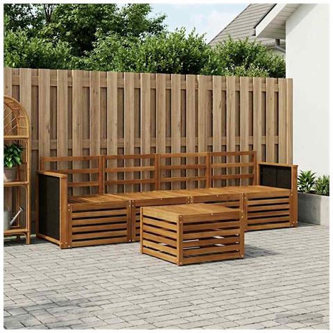 Set di divani da esterno 5 pcs Naturale - Foto 2