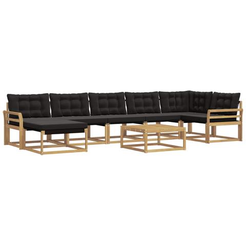 Set di divani da esterno 8 pcs Bianco e Nero 79 x 79 x 37 cm - Foto 1