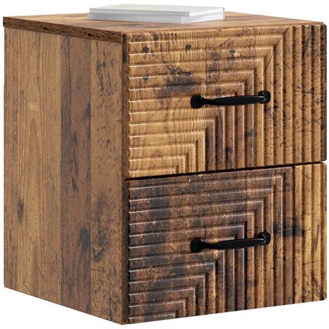 Mobiletto da notte a muro Legno antico 34,5 x 33 x 40 cm - Foto 2