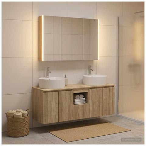 Set di Armadi da Bagno 4 pcs Rovere Sonoma Legno ingegnerizzato - Foto 2