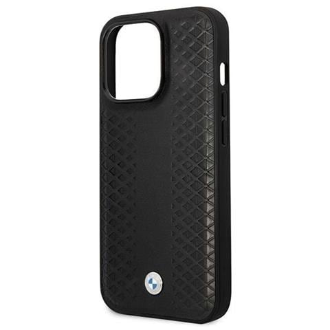 Custodia Bmw Bmhmp14l22rfgk Per Iphone 14 Pro 6.1 Nera /nera, In Pelle, Con Motivo A Diamante, Magsafe - Foto 1