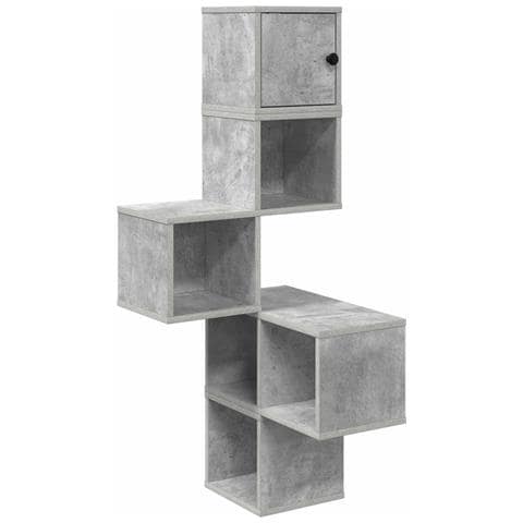 Mensola Angolare da Parete Grigio Cemento 48 x 48 x 120 cm - Foto 1