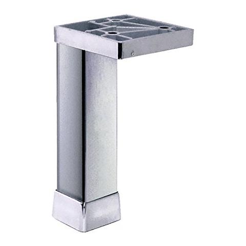 19940885 Piedino in metallo con flangia quadra - Ø 35x35 - H. 120 mm. - cromo - Foto 1