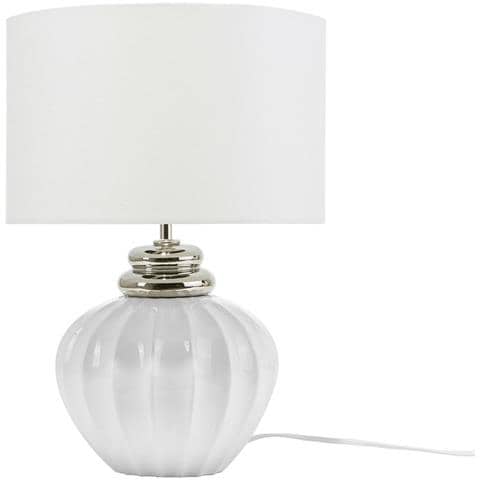 Lampada Da Tavolo In Ceramica In Color Bianco Neris - Foto 1