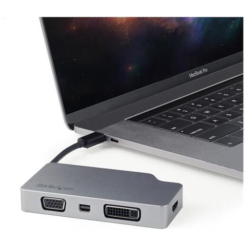 Adattatore Multiporta Video USB-C 4 in 1 in Alluminio - 4K 60Hz - Adattatore USB Tipo C a VGA DVI HDMI o mDP - Grigio Siderale - Foto 2