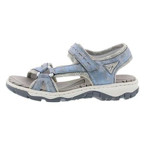 68879 Donna Sandali Da Trekking, Outdoor Sandali, Sandali Sportivi, Scarpe Estive, Il Cielo / Fiore Argento / 12.38 Eu / Uk 5 - Foto 4