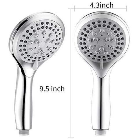 Testa Di Acquazzone Potente Portata Con 15 Milioni Di Chrome Doccia Pressione Tubo Incrementare Doccia Testa Di Spruzzo Con 5 Modalit Di Risparmio Sulle Acque Di Balneazione Per Adulti Bambini Animali Domestici E Palestra Uso - Foto 2