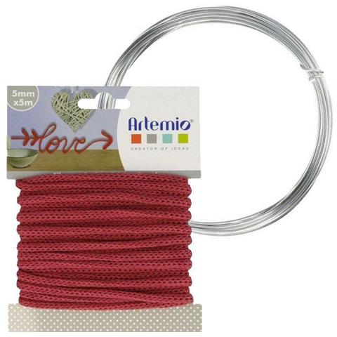 Filato Per Maglieria Rosso 5 Mm X 5 M + Filo Di Alluminio - Foto 1