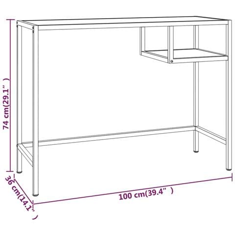 Scrivania Per Computer Trasparente 100x36x74 Cm Vetro Temperato - Foto 6