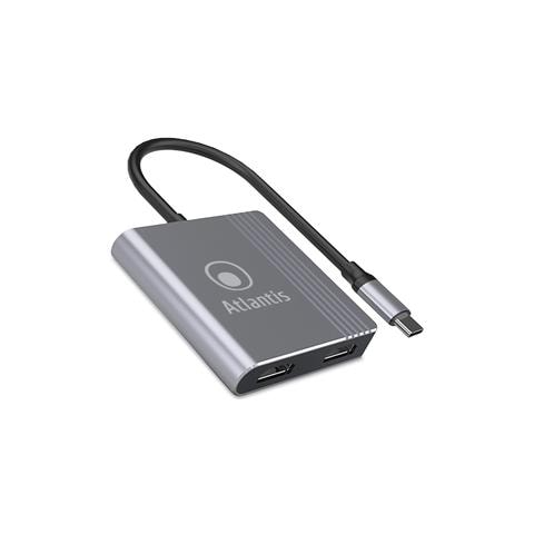 Adattatore da USB-C a Dual HDMI M-F 0.18m Colere Grigio - Foto 1