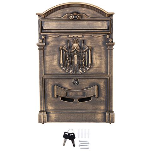 Cassetta Postale Individuale Di Stile Classico In Alluminio, Cassetta Della Posta Da Parete Decorativa, Dimensione M (din A4 E Riviste) Bronzo - Foto 3