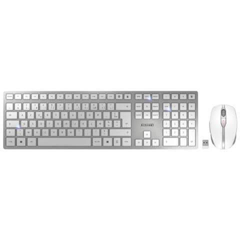 DW 9100 SLIM Tastiera Mouse Incluso RF Senza Fili + Bluetooth AZERTY Francese Argento - Foto 1