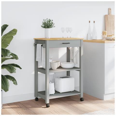 Carrello Da Cucina Monza 60x40x90 Cm In Legno Massello Di Pino - Foto 3