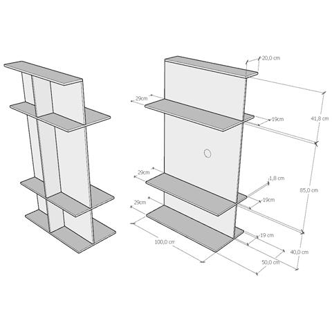 Porta Tv A Loki Antracite Spatolato - Foto 3