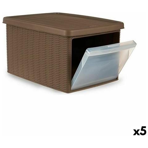 Scatola Portaoggetti Con Coperchio Stefanplast Elegance Laterale Beige Plastica 29 X 21 X 39 Cm (5 Unità) - Foto 1