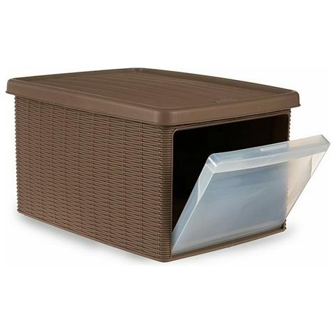 Scatola Portaoggetti Con Coperchio Stefanplast Elegance Laterale Beige Plastica 29 X 21 X 39 Cm (5 Unità) - Foto 3