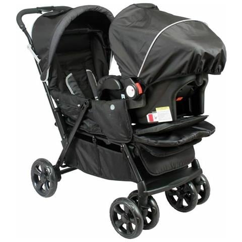 Passeggino Per Bambini Gemellare Nero /grigio - Foto 1