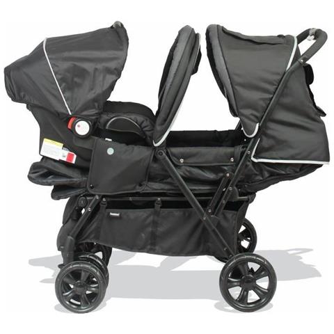 Passeggino Per Bambini Gemellare Nero /grigio - Foto 2