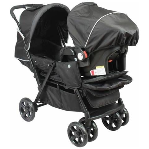 Passeggino Per Bambini Gemellare Nero /grigio - Foto 6