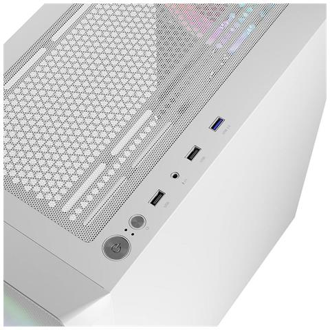 Case Logic Portos Midi Tower ATX, MicroATX (uATX) , MiniITX 1 Porta USB 3.2 Colore Bianco (Finestrato) - Foto 7