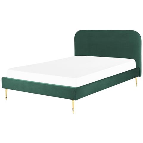 Letto Velluto Flayat 160 X 200 Cm Verde Smeraldo - Foto 8