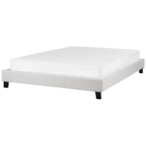 Letto Senza Testata Tessuto Roanne 160 X 200 Cm Grigio Chiaro - Foto 2