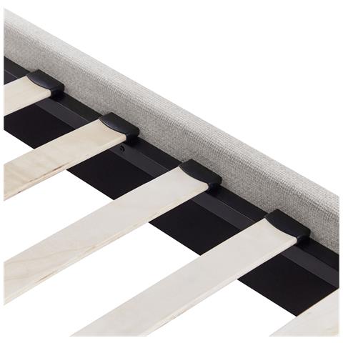 Letto Senza Testata Tessuto Roanne 160 X 200 Cm Grigio Chiaro - Foto 8