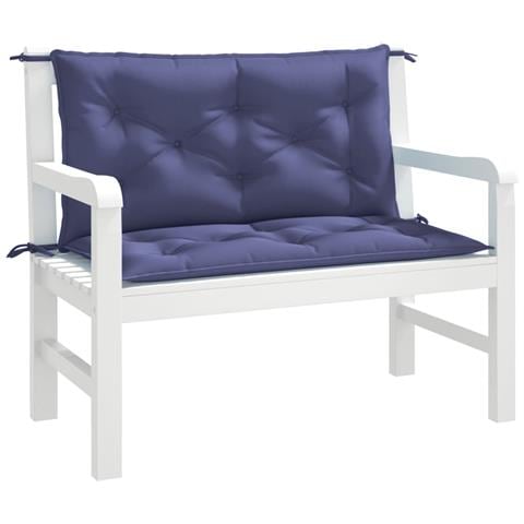 Cuscini Per Panca 2 Pz Blu Marino 100x50x7 Cm In Tessuto Oxford - Foto 3
