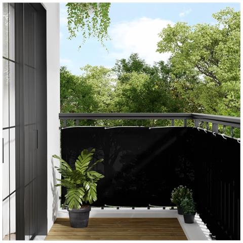 Paravento Da Balcone Nero 90x800 Cm 100% Poliestere Oxford - Foto 1