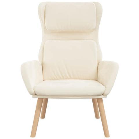 Poltrona Relax Bianco Crema In Velluto - Foto 3