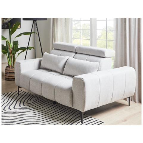 Divano 2 Posti Vegamo Tessuto Grigio - Foto 1